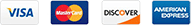 We accept Visa, Mastercard, Discover Card, and American Express